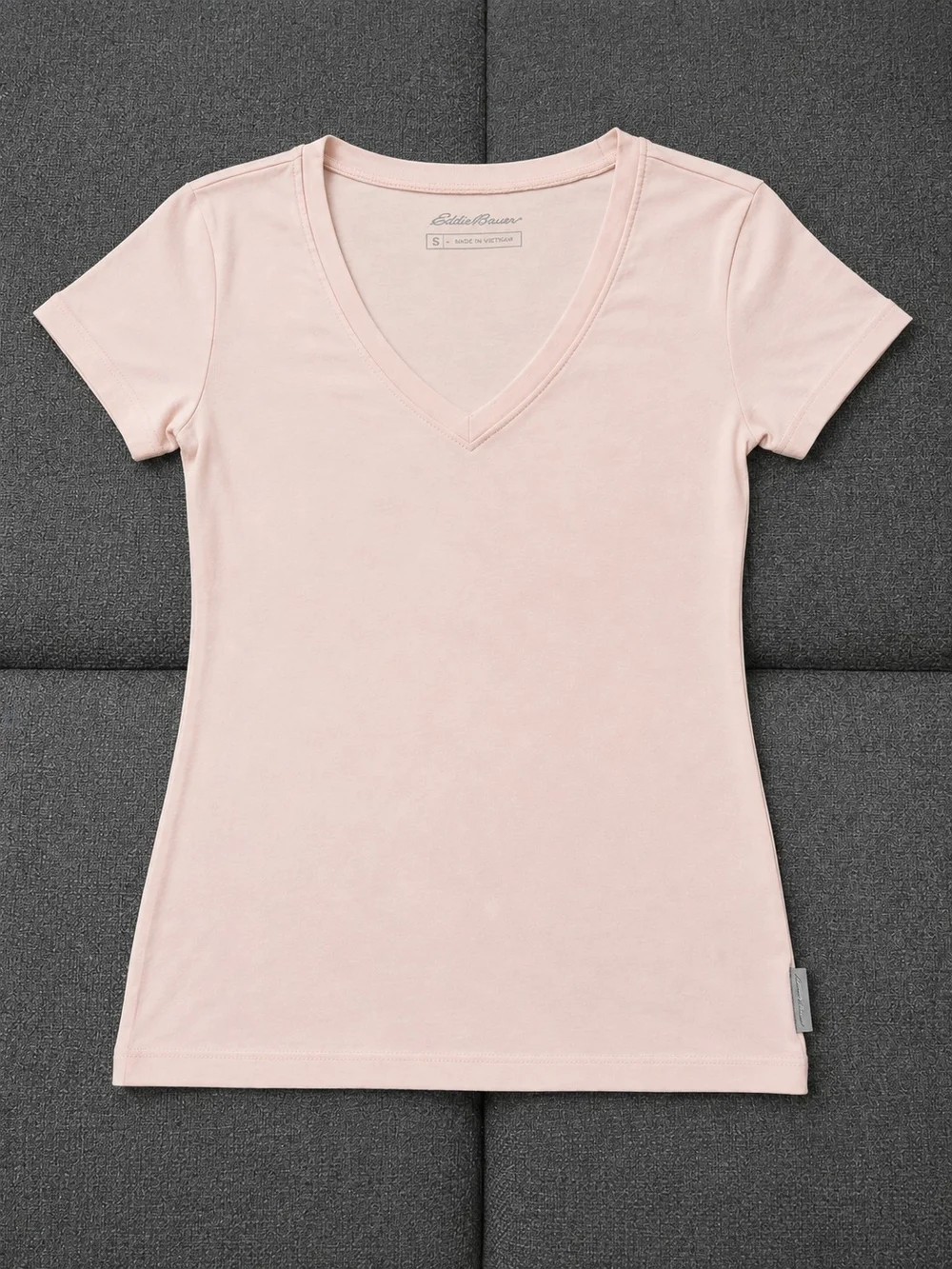Eddie Bauer Pale Blush V-Neck Short Sleeve Tee